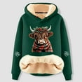 thumbnail image 2 of Christmas Heavyweight Hoodies for Women 2025 Long Sleeve Highland Cow Western Hooded Sweatshirt Pullover Tops, 2 of 3