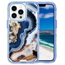 Dteck for iPhone 12 Pro Max Case Rugged Cover with IMD Marble Fashionable Designs for Women Girls, Protective Phone Cover for iPhone 12 Pro Max,Deep Blue