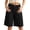 #02 Black 【Mix & Match: Stock Up on Your Favorite Colors】, variant on Women's Solid Color Casual Diagonal Five Quarter Shorts With Pockets, Polyester Mid Waist Stretchy Flowy Hem, Functional Side Pockets, Lightweight Pull On For Home Daily Wear