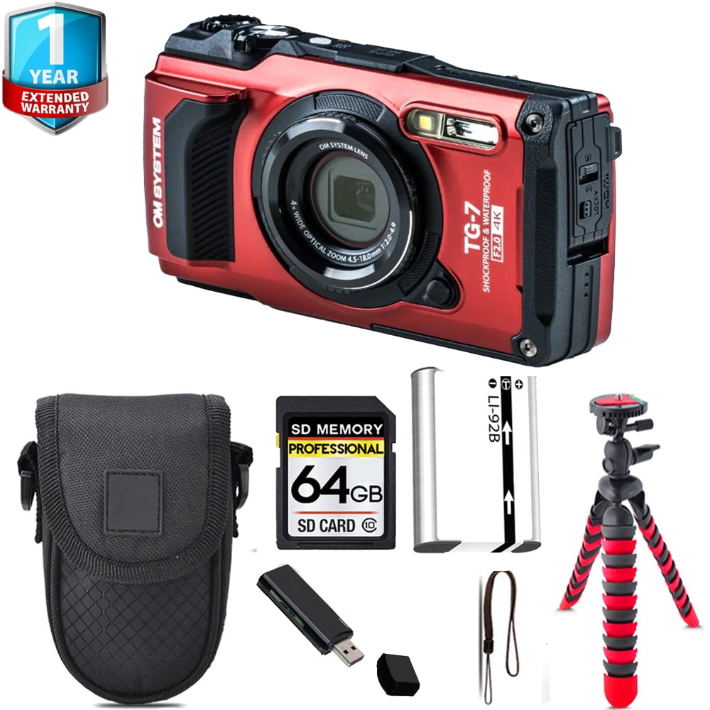 Olympus TG-6 Waterproof Camera Bundle - Extra Batteries, 64GB Card