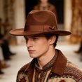 thumbnail image 6 of Avaner Fedora Hats For Men And Women, Classic Felt Hats, Panama Hats, Western Suede Wide Brim Hats, With Bow Belt, Suitable For Everyday Styling And Party Outfits, 6 of 9