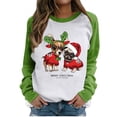 thumbnail image 1 of Moda mujer estampado o-cuello pulóver Tops manga larga cómoda blusa sudadera Fridja FKASFK803, 1 of 4