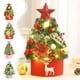 thumbnail image 1 of Mini árbol de Navidad con luces LED - árbol artificial flocado de 17,7" para escritorio, decoración de mesa - Incluidos adornos plateados, rojos, amarillos y rosas, 1 of 6