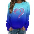 thumbnail image 2 of Luxalzxs Womens Breast Cancer Awareness Sweatshirt Pink Ribbon Heart October Cancer Fighter Sweatshirt Tops, 2 of 3