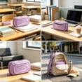 thumbnail image 6 of Hyknon Large Capacity Pencil Case, 5 Compartment Smooth Metal Zipper Pencil Pouch Organizer Portable Waterproof Pen Storage Bag for College Office Travel, 6 of 6
