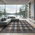 thumbnail image 2 of ODIKA 8'x10' Washable Area Rug Non-Shedding, Easy Care, Rag Faded Layered Terracotta Slate Grid Farmhouse Diagonal Doormat for King Size Bedroom Under Bed, Master Suite, 2 of 7