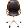 thumbnail image 2 of Silla Oficina ejecutiva Madera Minimalista Moderna Ebony Grupo Microtec Ajustable Elegante Hogar Escritorio Ergonomica Piel PU Cromada Walnut Grupo Microtec Ebony, 2 of 4