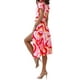 thumbnail image 3 of VISgogo Vestido de verano para mujer, manga corta, cuello en V, estampado a la moda, cierre de botón, vestido con cinturón VISgogo moda, 3 of 9