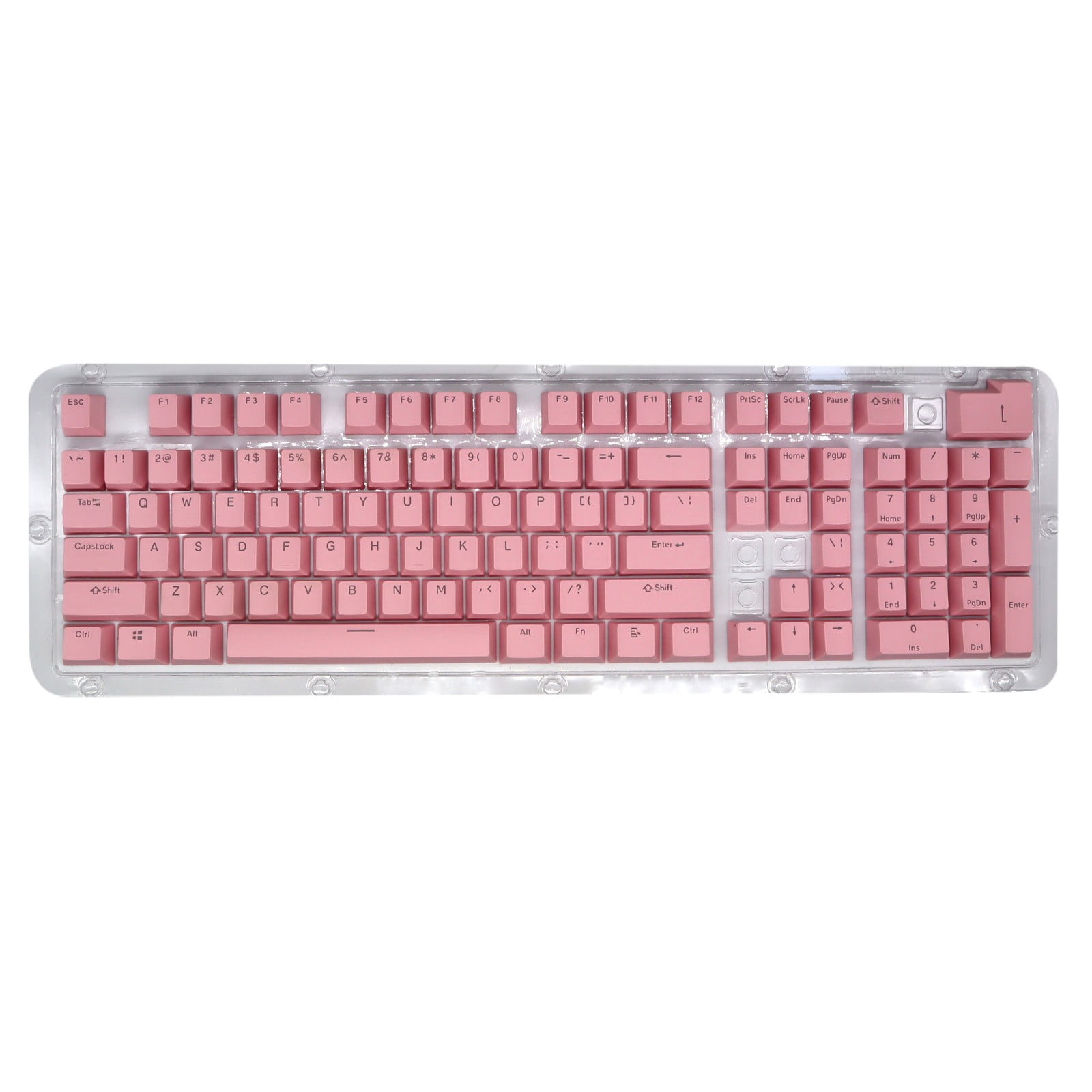 CAOMING 104 Keys Double Shot PBT Backlit Keycaps for Mechanical Keyboard Color : Pink 