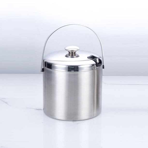 Aislado con tapa de colador y pinzas para hielo Cubitera para hielo Barware para fiestas y picnics 3L Gran capacidad para bebidas Bar Uso doméstico (3,2 L)