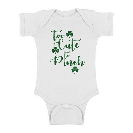 

Awkward Styles Baby Too Cute To Pinch St.Patty s Day Sweetest Pinch Proof Graphic Baby Short Sleeve Bodysuit Tops