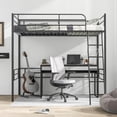 thumbnail image 4 of Costway Twin Metal Loft Bed Frame with Ladder Loft Bed with Safety Guardrails, 4 of 10