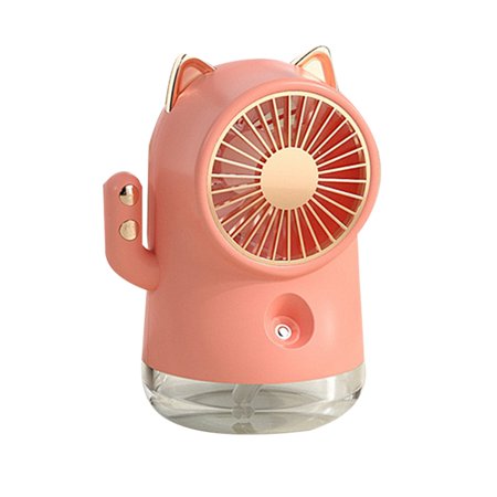 

Table Misting Fan Personal Cooling Mister Fan USB Rechargeable Water Spray Mist Fan for Office Home and Camping Pink