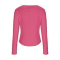 thumbnail image 3 of LEBONYARD Women's Round Neck Fashion TopsSoft Casual Solid Color Long Sleeve Blouse, 3 of 4