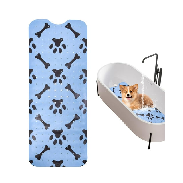 Alfombra de baño para perros LynxLink, antideslizante, para mascotas, azul