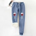 thumbnail image 3 of Pantalones de Maternidad Gibobby Mujer Estampado Navideño Otoño Invierno Terciopelo Azul L, 3 of 4