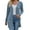 Blue, variant on Women's Matte Pit Stripe Cardigans Solid Color Open Front Cardigan Juniors V-Neck Long Sleeved Casual Button Down Midi Coat Top With Pockets,Red,Medium