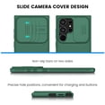 thumbnail image 2 of ELEHOLD for Samsung Galaxy S24 Ultra Rugged Hybrid Case, with Sliding Camera Lens Protector Rubber Bumper Non-Slip Protective Shockproof Case for Samsung Galaxy S24 Ultra, Darkgreen, 2 of 5