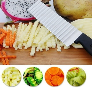 Limei Crinkle Cutter, French Fry Cutter Stainless Steel Knife,Wave Knife  Suitable for Cutting Fruits and Vegetables, Kitchen Must Have Kid Knife for  Potato Onion Carrot Sliced into Thin Slices 