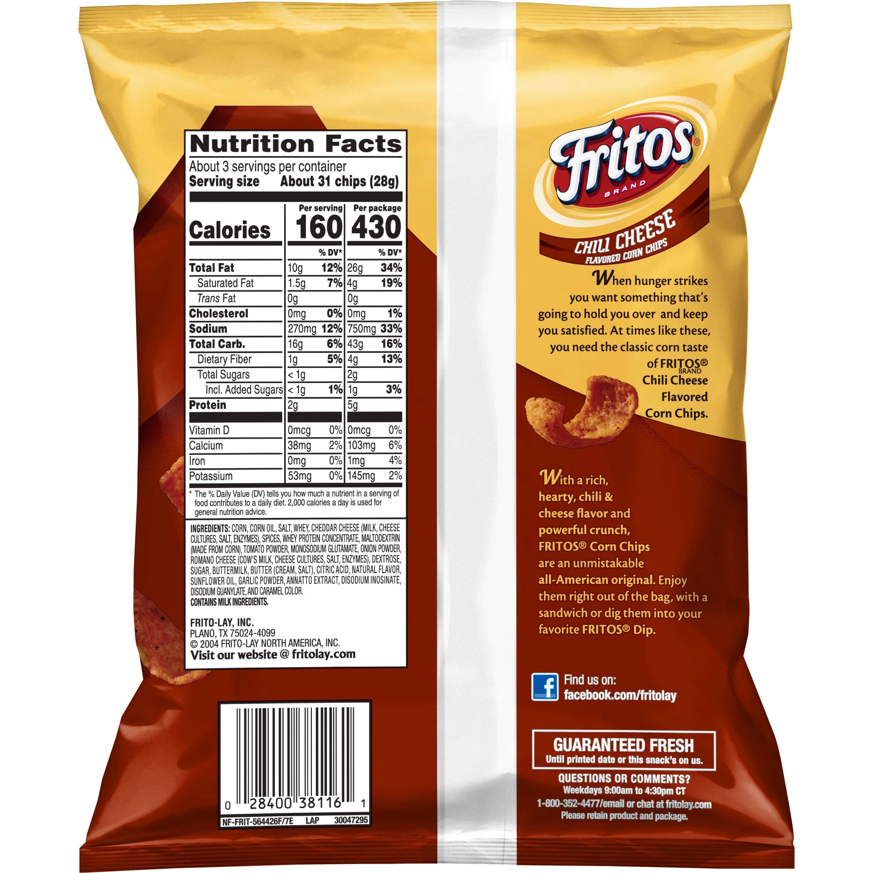 Fritos Corn Chips Nutrition Label Blog Dandk