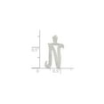 thumbnail image 4 of Sterling Silver N Initial Pendant Necklace with Chevron Engraving, Script Monogram Charm for Women or Unisex, Polished Textured Letter Jewelry for Name and Identity Style, 4 of 6
