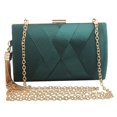 thumbnail image 1 of Qarigey Womens Elegant Tassel Pendant Silk Evening Party Bag Bolsas de mensajero y de hombro Verde oscuro, 1 of 1
