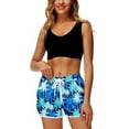 thumbnail image 4 of Women 4th of July Board Shorts Hawaiian Tropical Print Beach Swim Shorts with Pockets, 4 of 10