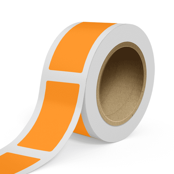 JAM Paper Standard Label Rolls, Rectangle, 2 1/2 x 5, Neon Orange, 125 Labels/Roll