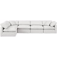thumbnail image 3 of Meridian Furniture Indulge 140" Cream Vegan Leather L-Shaped Modular Sectional, 3 of 9