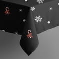 thumbnail image 5 of Black Christmas Ornament Pattern Square Tablecloth,Waterproof Square Table Cover,Wipeable Spillproof Washable Table Cover for Home Kitchen Party Decor 60"x60"(152x152cm), 5 of 6