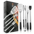 thumbnail image 6 of Pure Grill 4pc Stainless Steel BBQ Tool Utensil Set with Fork, Spatula, Tongs, and Basting Brush, 6 of 7
