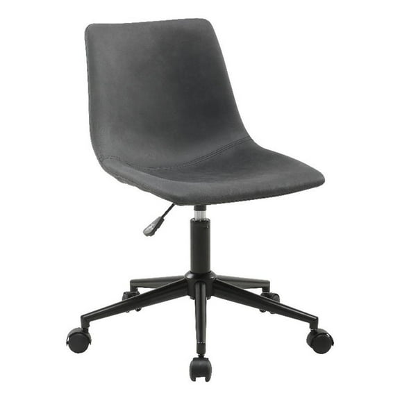 Plata Import Leary Task Chair in Gray Faux Leather