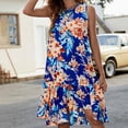 thumbnail image 4 of Vestido holgado Fridja informal con cuello redondo y estampado de verano, 4 of 8