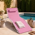 thumbnail image 3 of Best Choice Products Extra Wide Padded Patio Chaise Lounge Chair, Portable Recliner w/ 8 Positions - Carnation/White, 3 of 8