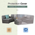 thumbnail image 3 of JOIVI 7-Piece Outdoor Patio Furniture Set, Sectional Half-Moon Sofa, Coffee Table, 4 Pillows, Grey Cushion, with Waterproof Cover, for Garden, Backyard, Porch, Sunroom or Pool, 3 of 7