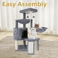 thumbnail image 3 of AIWIKIDE 37.4'' Cat Tree Cat Tower with Scratching Posts, Activity Centre Climbing Tree Cat Furniture with Cat Condo and Two Hammocks, Grey, 3 of 8