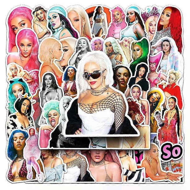 50 pcs Doja Cat Rapper Singer Stickers TikTok Personality Decals Graffiti Phone Stickers