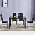 thumbnail image 5 of Zimtown Modern 7 Pcs Dining Table Set With 6 Leather Chairs and Glass Table Kitchen Room Furniture, 5 of 7