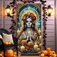 thumbnail image 4 of Halloween Door Cover, Day of the Dead Decorations for Front Door, Party Festival Decor Polyester Fabric Decorative Door Curtain(C), 4 of 4