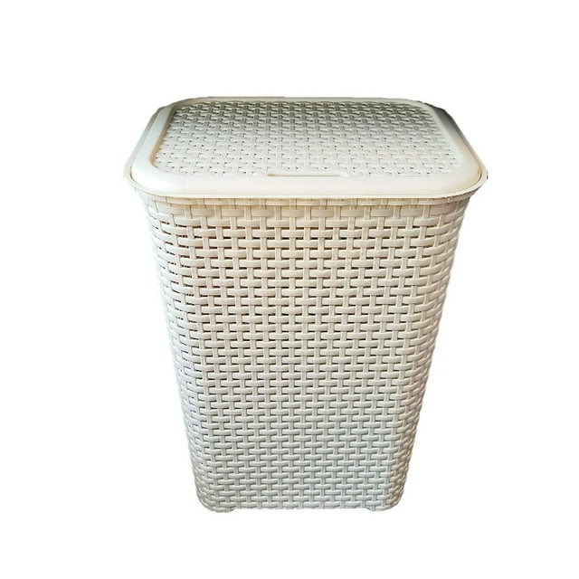 Canasto para Ropa Plástico Cesto 57 cm Ratán Blanco La Ardilla La Ardilla Blanco