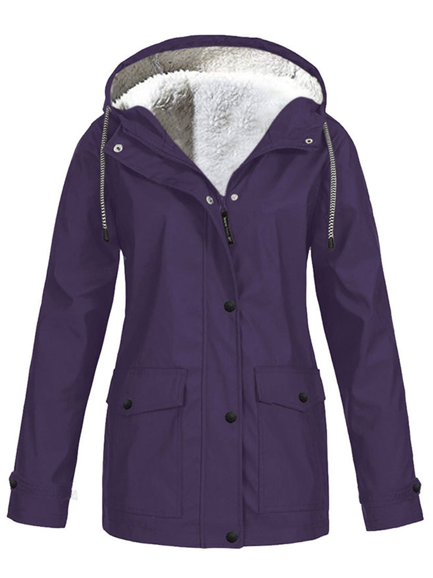 Wodstyle - Women's Waterproof Jacket Raincoat Fleece Lined Warm Winter