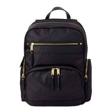 Daisy Rose Checkered Backpack Bag - Luxury PU Vegan Leather (Cream ...