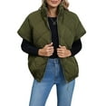 thumbnail image 2 of Quilted Jackets for Women Casual Short Sleeve Zip Up Warm Vests Green S, 2 of 10