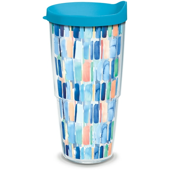 Tervis Yao Cheng - Vertical Stripes Made in USA Double Walled Insulated Travel Tumbler, Classic 24oz