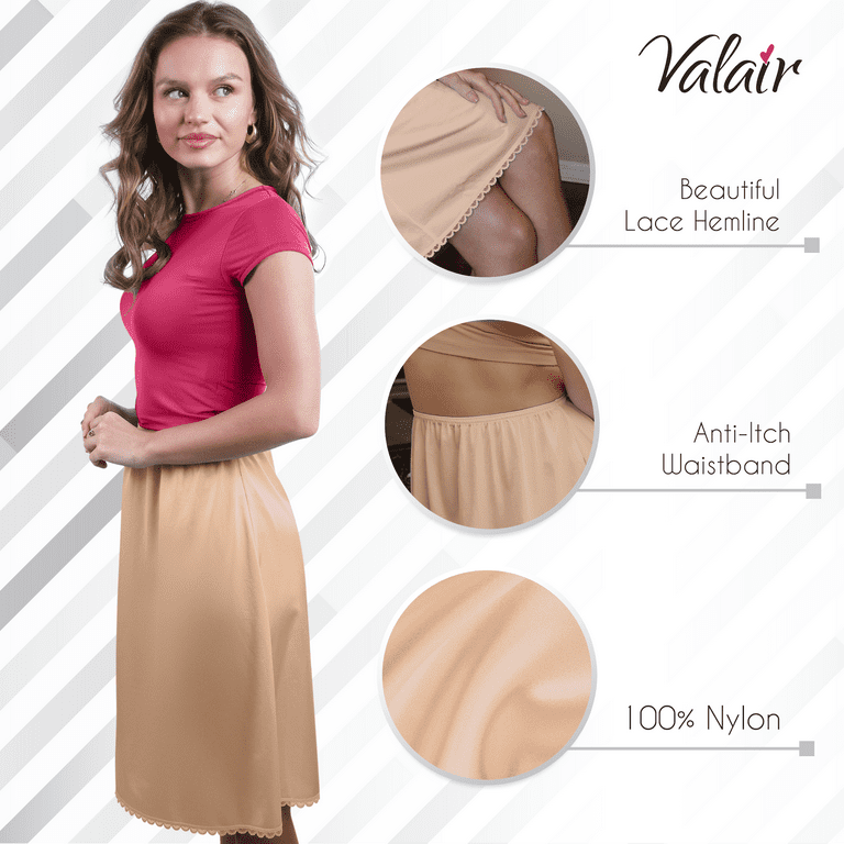 Valair Classic Short And Long Half Slip Skirt For Ladies And Girls Slight Flair Anti Static Ranges 14 Till 34 Fall Clothing Halloween Christmas New Year P 134442895