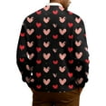 thumbnail image 4 of QHRMKOG Mens Cardigan Sweater Romantic Valentine's Day Heart Cardigan Print Loose Fit Long Sleeve V Neck Button Up Cardigan Sweater Trendy Ribbed Knited Sweaters Black 3XL, 4 of 7