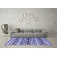 thumbnail image 3 of Ahgly Company Indoor Square Oriental Blue Modern Area Rugs, 7' Square, 3 of 4