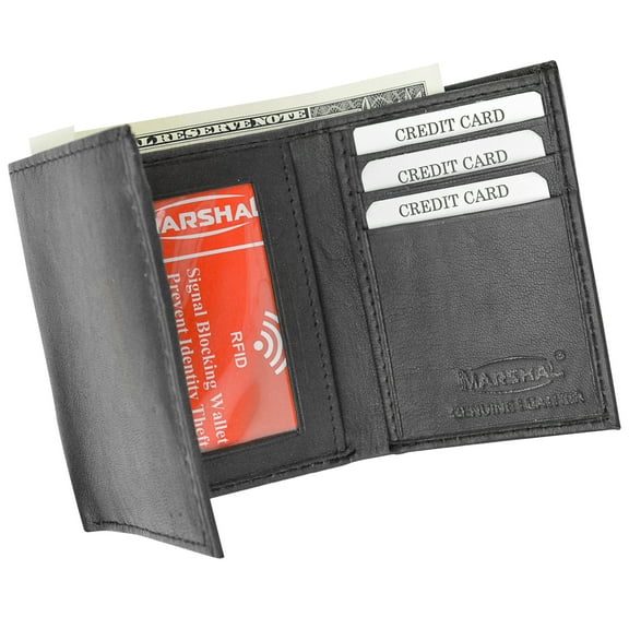 Genuine Leather Slim Trifold Wallets For Men - Mens Wallet RFID Blocking Holiday Gifts For Men