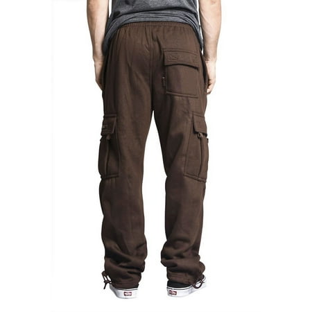 G-Style - Victorious Men's Heavyweight Fleece Relaxed Lounge Cargo Sweatpants - Brown - 6X-Large