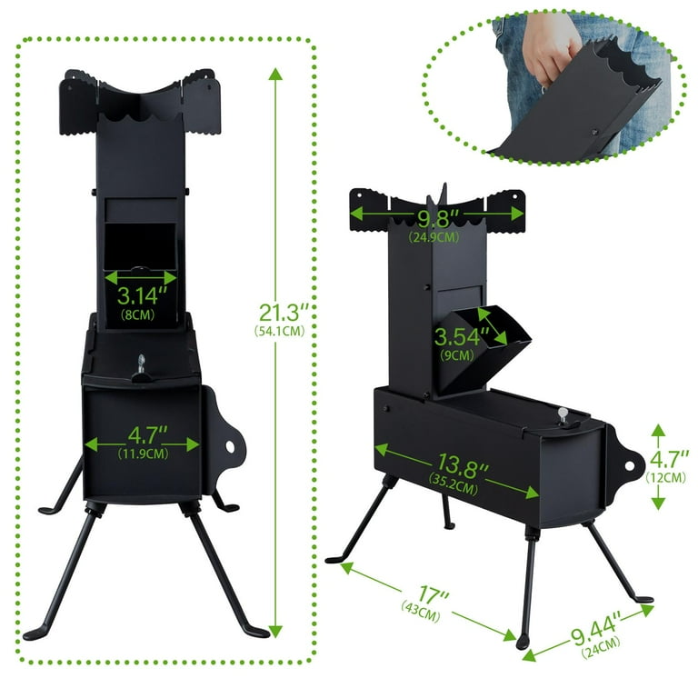 Zimtown Camping Gear Rocket Stove, Portable Durable Stove for